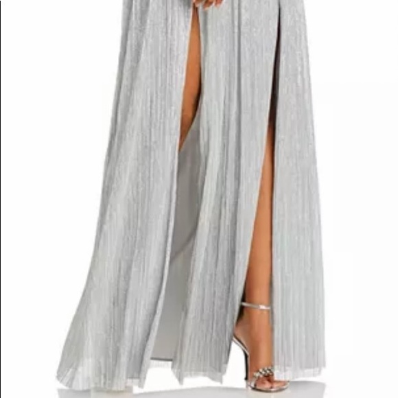 Aidan by Aidan Mattox silver gown - Small - Picture 2 of 5